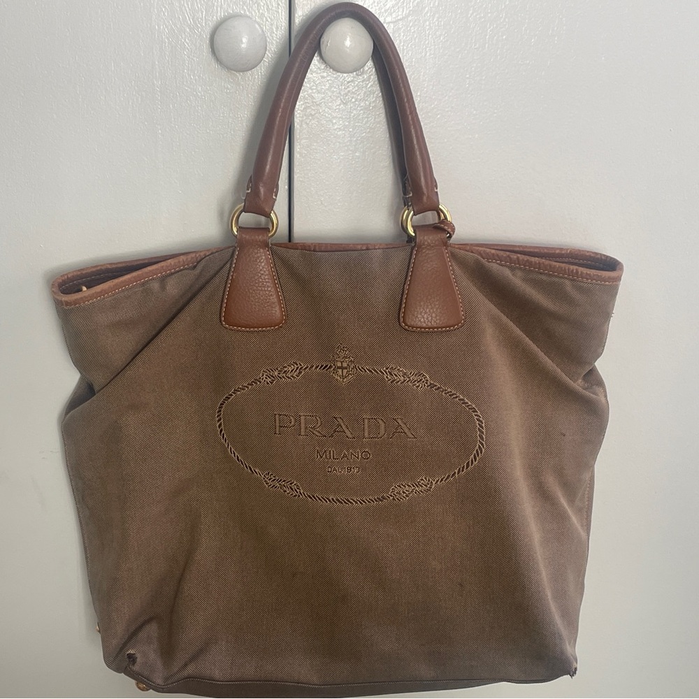 Authentic Prada Jacquard Tote Bag